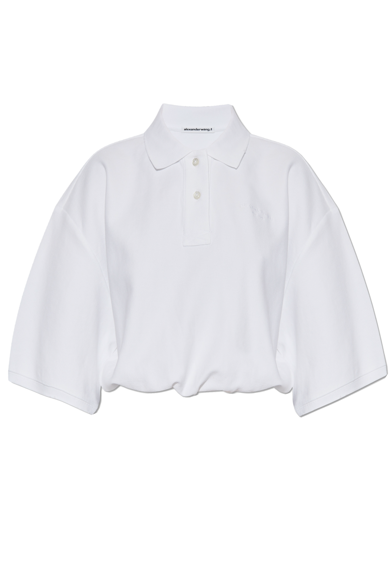 White Short polo shirt with embroidered logo T by Alexander